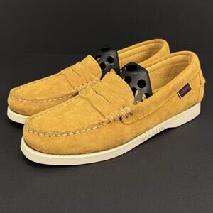 Sebago Dan Boat Roughout Women’s Size 6 Yellow Suede Slip-On Boat Shoes Loafers